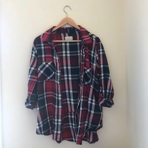 COTTON ON - red, dark blue, & cream flannel